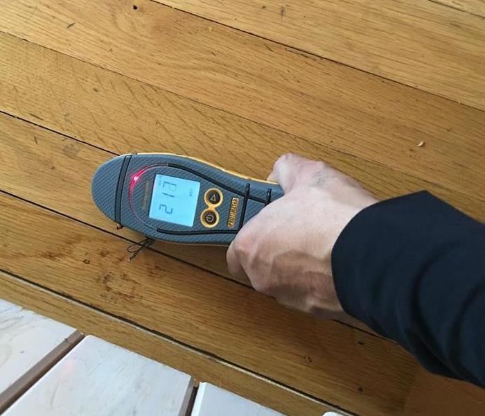 Moisture meter on wet floors